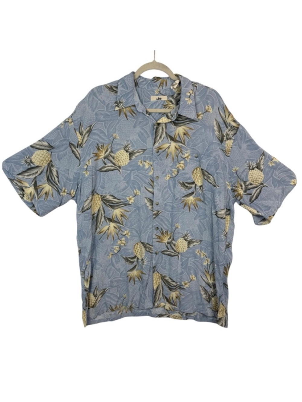 UBC vintage Hawaiian Button Up with Floral Pineapple Pattern Size XL